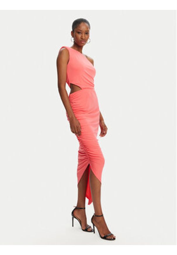 Patrizia Pepe Sukienka koktajlowa 2A2919 J280 R854 Koralowy Regular Fit. Kolor: pomarańczowy. Materiał: syntetyk. Styl: wizytowy