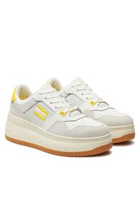 Tommy Jeans Sneakersy Tjw Retro Basket Flatform Mix EN0EN02654 Écru. Materiał: skóra #4