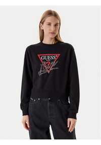 Guess Bluza W5YQ06 KB681 Czarny Regular Fit. Kolor: czarny. Materiał: syntetyk