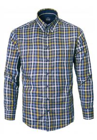 Lekko Taliowana Koszula Sportowa, Button Down - Pako Jeans - Kolorowa Kratka. Okazja: na co dzień. Typ kołnierza: button down. Kolor: wielokolorowy. Materiał: bawełna. Wzór: kratka. Styl: sportowy