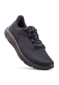 Under Armour - Buty do biegania męskie UNDER ARMOUR Charged Pursuit 3. Zapięcie: sznurówki. Kolor: czarny. Materiał: materiał, syntetyk. Szerokość cholewki: normalna