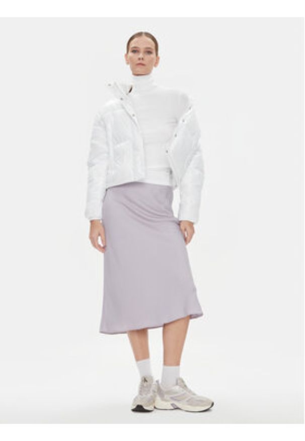 Calvin Klein Golf K20K206053 Biały Slim Fit. Typ kołnierza: golf. Kolor: biały