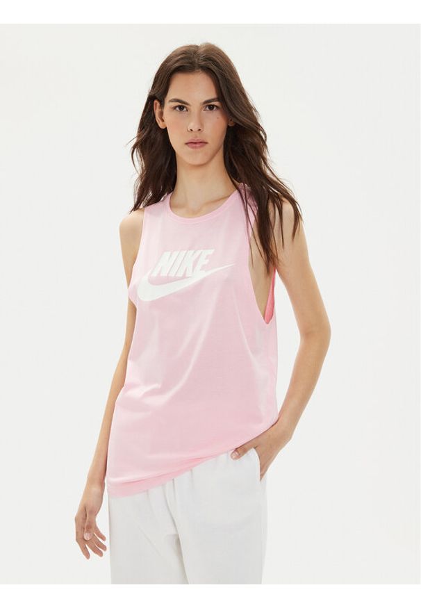 Nike Top CW2206 Różowy Regular Fit. Kolor: różowy. Materiał: bawełna