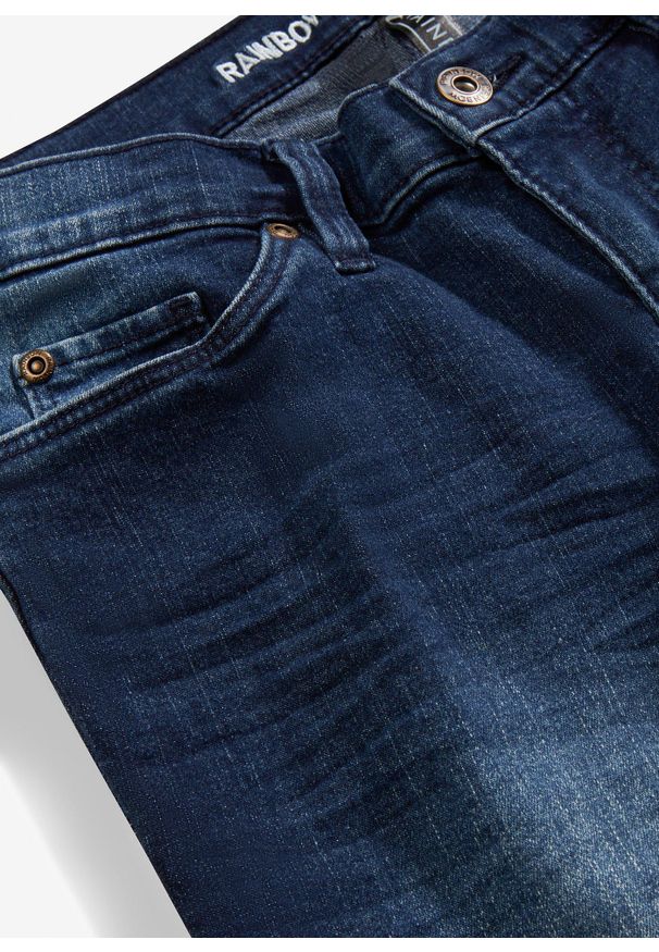 bonprix - Dżinsy Skinny, mid waist, krótsze nogawki. Kolor: niebieski. Długość: krótkie