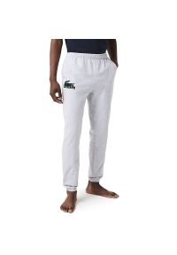 Spodnie Lacoste Loungewear Shell 3H5422-Y9K - szare. Kolor: szary. Materiał: dresówka, bawełna, elastan, materiał, poliester