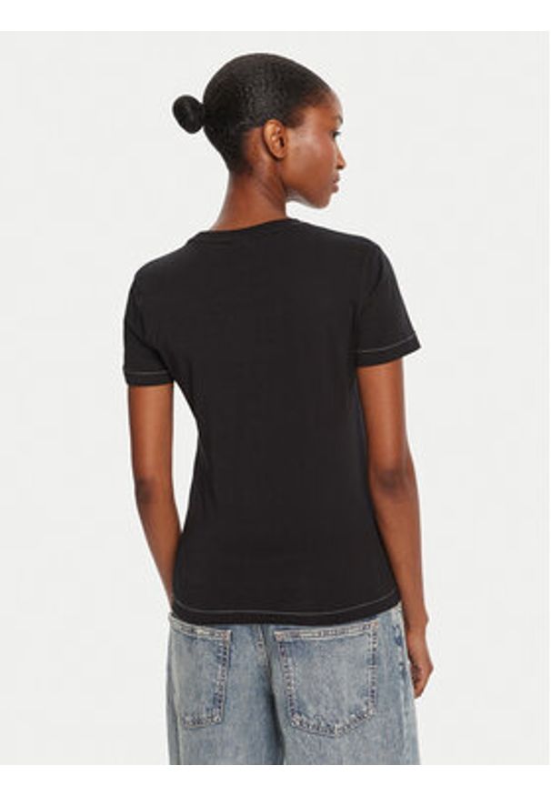 Desigual T-Shirt Letter Core 25WWTK04 Czarny Regular Fit. Kolor: czarny. Materiał: bawełna
