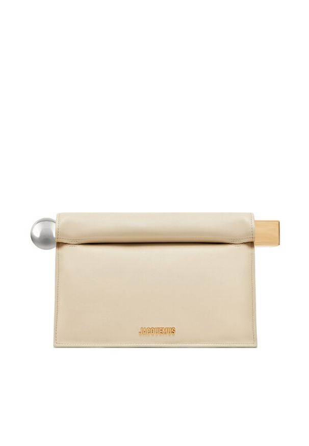 JACQUEMUS Torebka La Pochette Rond 24E233BA356-3171 Écru. Materiał: skórzane