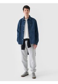 4f - 4F Spodnie dresowe joggery męskie - szare XXL. Kolor: szary. Materiał: dresówka. Wzór: gładki, ze splotem #1