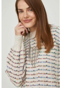 Answear Lab sweter z wełną damski kolor beżowy. Kolor: beżowy. Materiał: wełna. Styl: wakacyjny #5