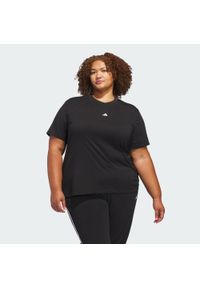 Adidas - Koszulka Small Logo (Plus Size). Kolekcja: plus size. Kolor: czarny, wielokolorowy, biały. Materiał: bawełna. Sport: fitness #1