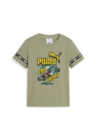 Puma - Koszulka dziecięca PUMA × HOT WHEELS™ MONSTER TRUCKS PUMA Lux Army Green. Kolor: zielony. Sport: joga i pilates