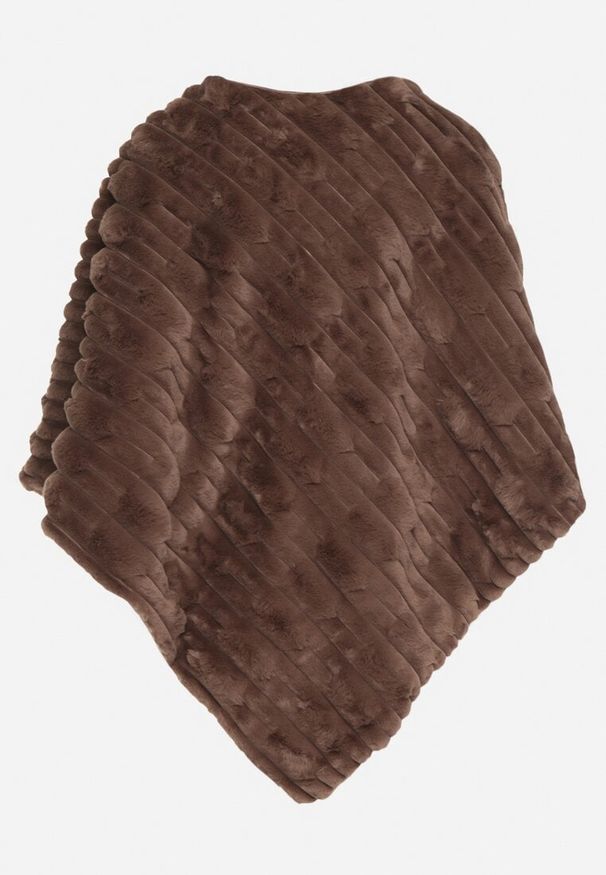 Born2be - Brązowe Ponczo Ozdobione Tłoczeniem Dairis. Okazja: na co dzień. Kolor: brązowy. Materiał: jeans. Wzór: aplikacja. Styl: klasyczny, casual, elegancki