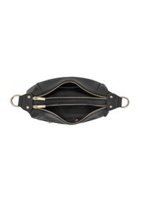 Ochnik - Nieusztywniana czarna torebka na ramię. Kolor: czarny. Wzór: paski. Materiał: skórzane. Rodzaj torebki: na ramię #6