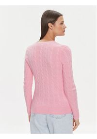Polo Ralph Lauren Sweter 211910422015 Różowy Regular Fit. Typ kołnierza: polo. Kolor: różowy. Materiał: wełna #5