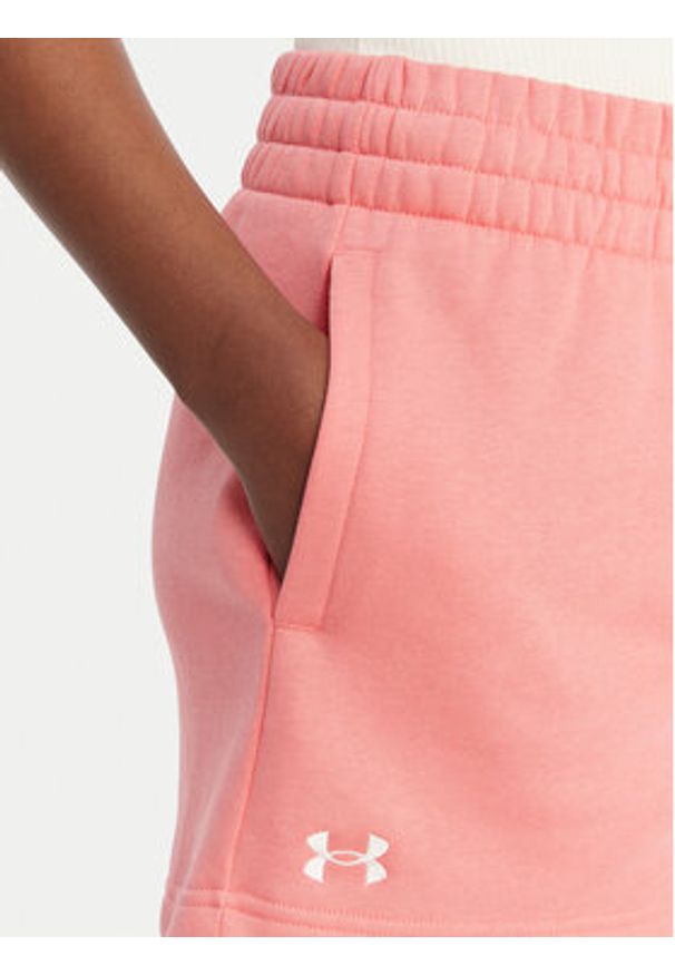 Under Armour Szorty sportowe Rival Fleece Short 1382723 Różowy Loose Fit. Kolor: różowy. Materiał: bawełna