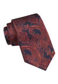 Modny Krawat Męski - Alties - Duży, Miedziany, Orientalny Wzór. Kolor: brązowy. Materiał: tkanina. Styl: elegancki, wizytowy #1