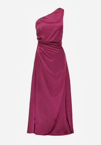Renee - Fioletowa Elegancka Sukienka na Jedno Ramię o Asymetrycznym Fasonie Leylane. Kolor: fioletowy. Typ sukienki: asymetryczne. Styl: elegancki. Długość: maxi #7