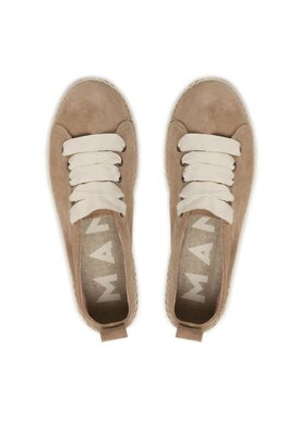 Manebi Espadryle Lace-Up Espadrilles W 1.9 E0 Beżowy. Kolor: beżowy. Materiał: zamsz, skóra