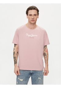 Pepe Jeans T-Shirt Eggo N PM508208 Różowy Regular Fit. Kolor: różowy. Materiał: bawełna