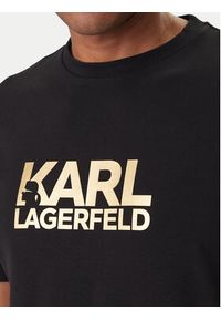 Karl Lagerfeld - KARL LAGERFELD T-Shirt 755780 561235 Czarny Regular Fit. Typ kołnierza: dekolt w karo. Kolor: czarny. Materiał: bawełna #3