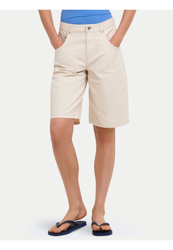 only - ONLY Bermudy Mate 15374734 Kremowy Loose Fit. Kolor: kremowy. Materiał: bawełna