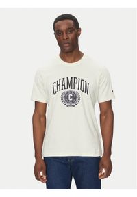 Champion T-Shirt 221174 Écru Regular Fit. Materiał: bawełna