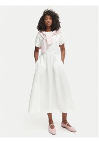 TOMMY HILFIGER - Tommy Hilfiger Sukienka codzienna WW0WW51148 Biały Regular Fit. Okazja: na co dzień. Kolor: biały. Materiał: bawełna. Typ sukienki: proste. Styl: casual #4