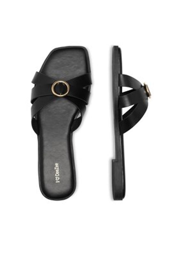 DeeZee Klapki KLE1004-109 Czarny. Kolor: czarny. Materiał: syntetyk