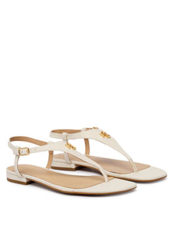 Lauren Ralph Lauren - LAUREN RALPH LAUREN Sandały 802982881004 Biały. Kolor: biały. Materiał: skóra