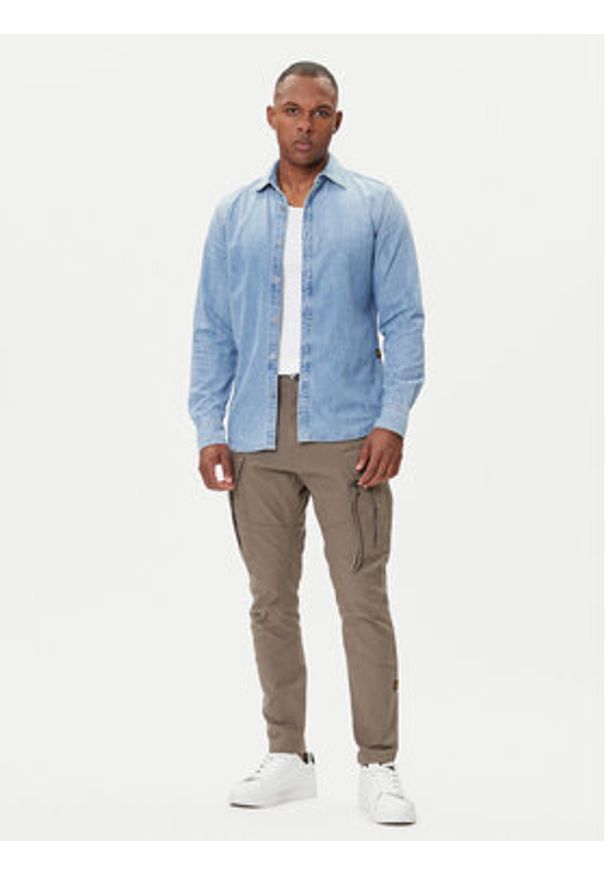 G-Star RAW - G-Star Raw Koszula jeansowa D27681-D252 Błękitny Slim Fit. Kolor: niebieski. Materiał: bawełna