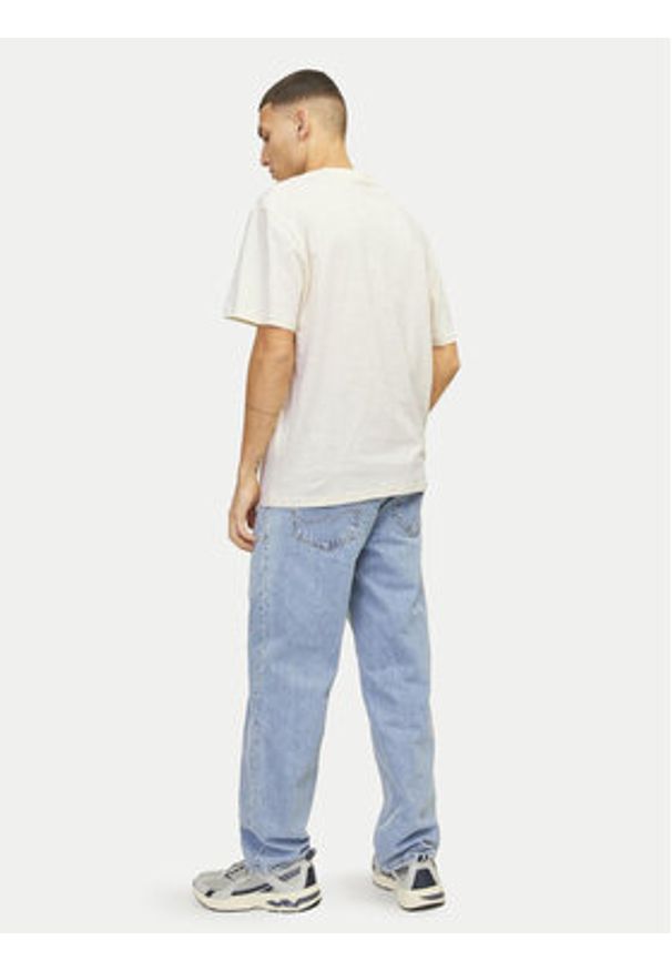 Jack & Jones T-Shirt Lafayette 12250436 Écru Relaxed Fit. Materiał: bawełna