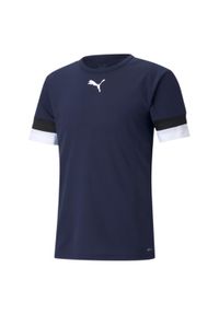 Puma - Koszulka piłkarska męska PUMA teamRISE Jersey. Kolor: niebieski, wielokolorowy, czarny. Materiał: jersey, poliester. Sport: piłka nożna