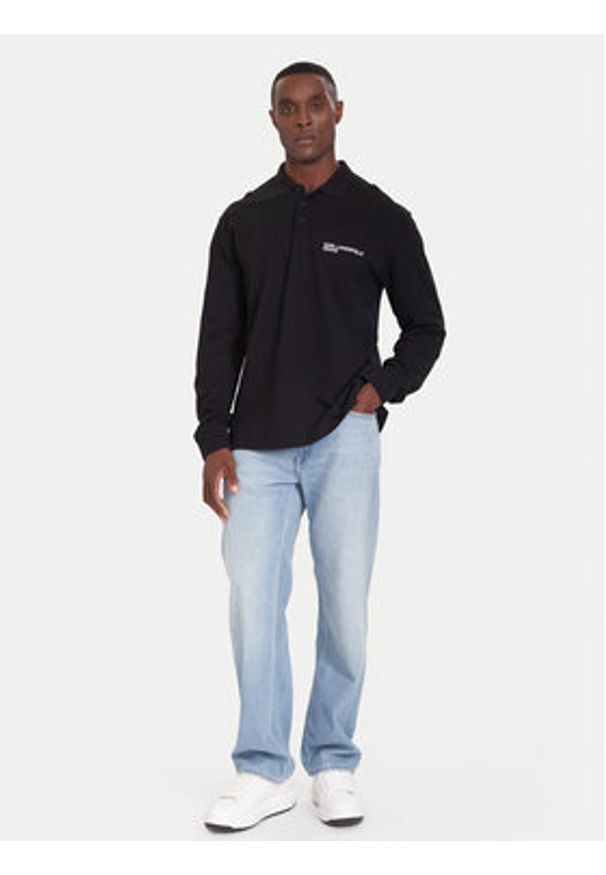 Karl Lagerfeld Jeans Polo A4M17028 Czarny Regular Fit. Typ kołnierza: polo. Kolor: czarny. Materiał: bawełna