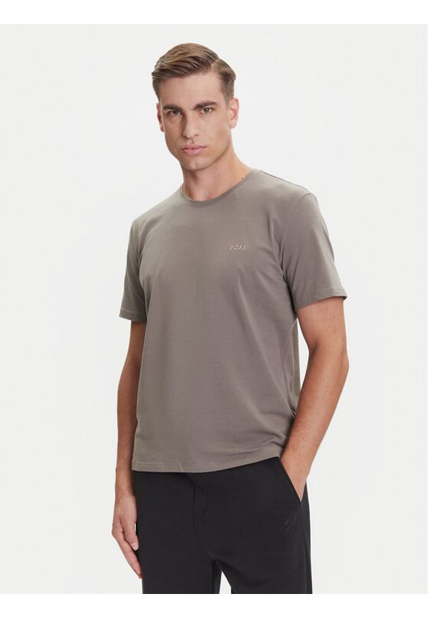 BOSS T-Shirt Mix&Match 50515312 Brązowy Regular Fit. Kolor: brązowy. Materiał: bawełna