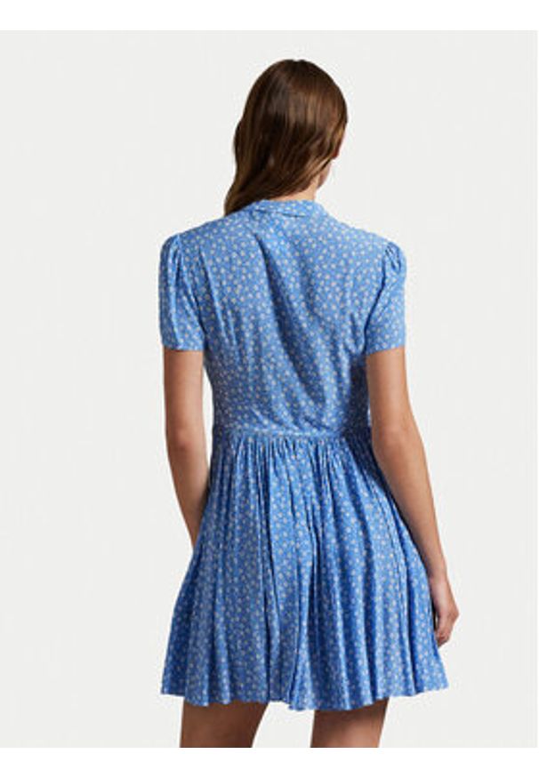 Polo Ralph Lauren Sukienka letnia 211969150001 Niebieski Regular Fit. Typ kołnierza: polo. Kolor: niebieski. Materiał: wiskoza. Sezon: lato