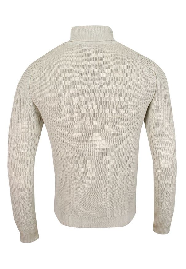 Golf Jasny Szary Dziergany, Męski, Super Slim, Przylegający, Elegancki -Brave Soul. Typ kołnierza: golf. Kolor: szary. Materiał: poliester, dziergany. Wzór: ze splotem. Sezon: zima, jesień. Styl: elegancki