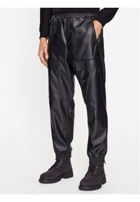 Spodnie z imitacji skóry Hugo. Kolor: czarny. Materiał: skóra #1