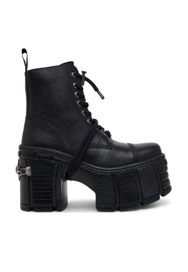 NEW ROCK Trzewiki M-TM001-C4 Czarny. Kolor: czarny. Materiał: skóra. Styl: rockowy