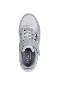 skechers - Adidasy Skechers Uno Lite-metallic Burst, Dzieci. Okazja: na co dzień. Kolor: szary. Materiał: skóra ekologiczna, materiał