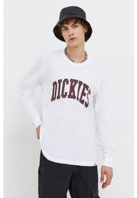 Dickies longsleeve bawełniany kolor biały z nadrukiem. Kolor: biały. Materiał: bawełna. Długość rękawa: długi rękaw. Długość: długie. Wzór: nadruk. Styl: klasyczny #1