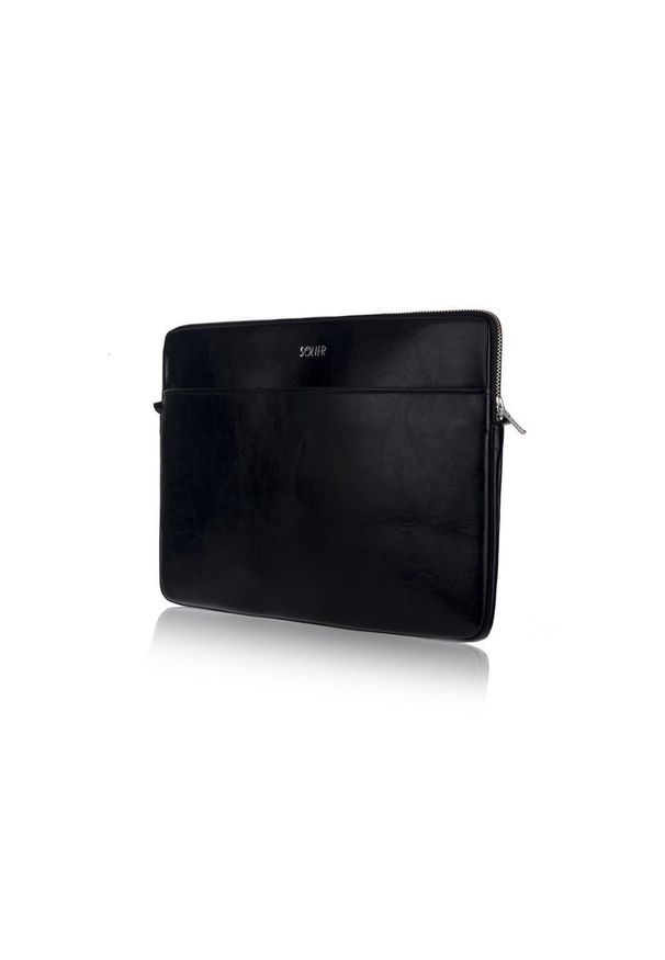 Skórzany pokrowiec etui na laptopa 13 cali Solier SA24 Czarny. Kolor: czarny. Materiał: skóra. Styl: elegancki