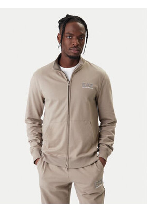 EA7 Emporio Armani Dres 7M001318 AF13512 U6167 Beżowy Regular Fit. Kolor: beżowy. Materiał: bawełna