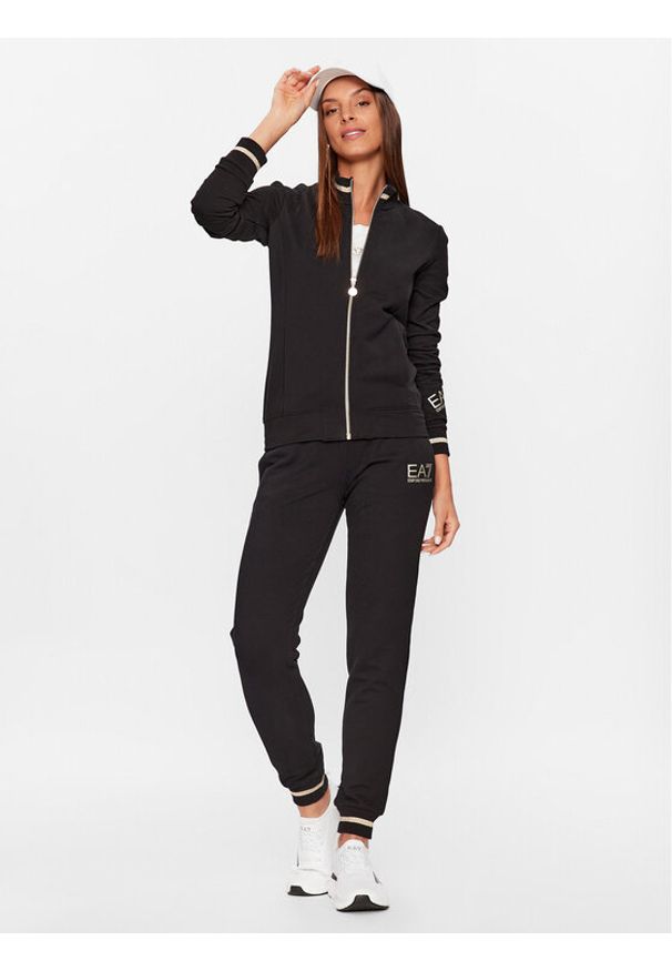 Dres EA7 Emporio Armani. Kolor: czarny. Materiał: dresówka