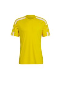 Adidas - Koszulka treningowa męska adidas Squadra 21 Jersey Short Sleeve. Kolor: biały, żółty, wielokolorowy. Materiał: jersey. Sport: piłka nożna #1