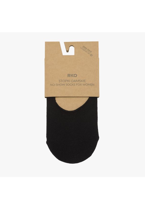 Ryłko - Czarne stopki bawełniane damskie STOPKI. Kolor: czarny. Materiał: bawełna
