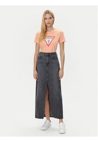 Guess T-Shirt W1YI1B I3Z14 Koralowy Regular Fit. Kolor: pomarańczowy. Materiał: bawełna