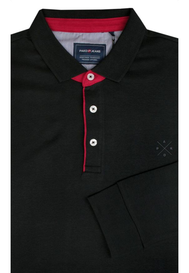 Koszulka Polo z Długim Rękawem - Pako Jeans - Czarna. Okazja: na co dzień. Typ kołnierza: polo. Kolor: czarny. Materiał: bawełna. Długość rękawa: długi rękaw. Długość: długie. Styl: casual