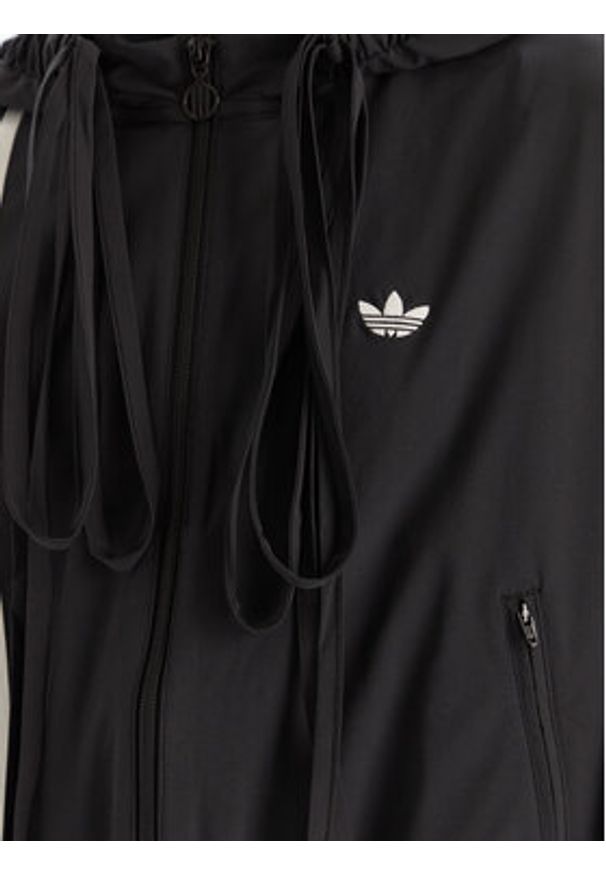 Adidas - adidas Kurtka przejściowa Ribbon Off Placed 3-Stripes JX2698 Czarny Oversize. Kolor: czarny. Materiał: syntetyk