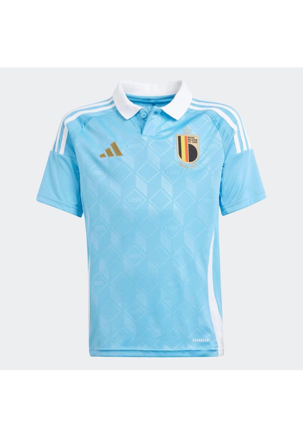 Adidas - Koszulka piłkarska dla dzieci ADIDAS Belgia EURO 2024 wyjazdowa. Kolor: niebieski. Sport: piłka nożna