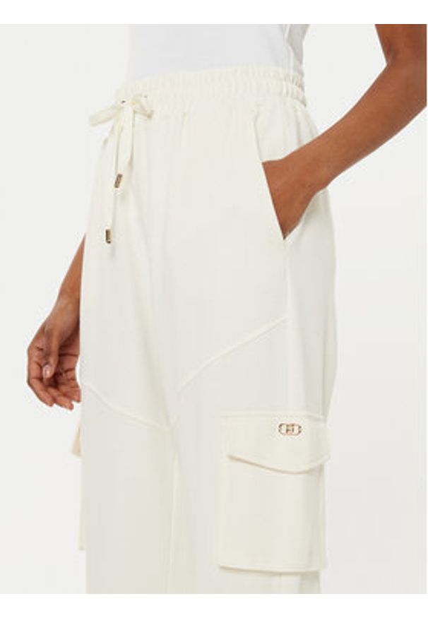 Liu Jo Spodnie dresowe TA5043 JS182 Écru Regular Fit. Materiał: wiskoza